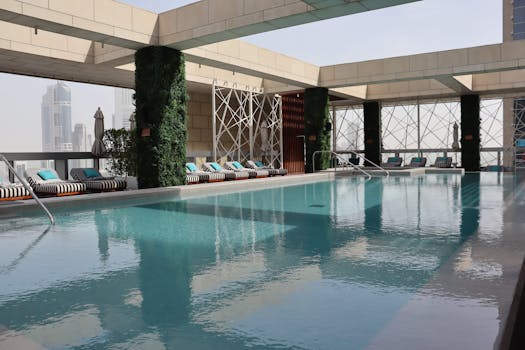 Dubai Skyline Hotels With Rooftop Pools and Golden Lounges